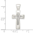 Sterling Silver Polished Crystal Cross Pendant