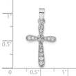 Sterling Silver Rhodium-plated w/CZ X-Center Cross Pendant