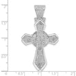 Sterling Silver Rhodium-plated Polished CZ Cross Pendant
