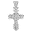 Sterling Silver Rhodium-plated Polished CZ Cross Pendant