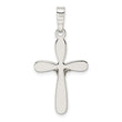 Sterling Silver Rhodium-plated Polished Rounded Ends Crucifix Pendant