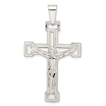 Sterling Silver Polished Crucifix Pendant