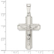 Sterling Silver Polished w/Side Lines Crucifix Pendant