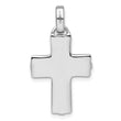 Sterling Silver Rhodium-plated Polished and Laser Crucifix Pendant