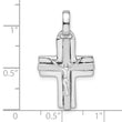 Sterling Silver Rhodium-plated Polished and Laser Crucifix Pendant