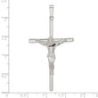 Sterling Silver Polished Large Hollow Crucifix Pendant