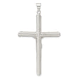 Sterling Silver Polished and Texture Tube Crucifix Cross Pendant