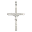 Sterling Silver Polished and Texture Tube Crucifix Cross Pendant