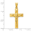 Sterling Silver Gold-tone Polished Solid INRI Crucifix Pendant