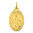 Sterling Silver Gold-tone Polished Solid Miraculous Medal Pendant