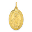 Sterling Silver Gold-tone Polished Solid Miraculous Medal Pendant