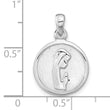 Sterling Silver Rhodium-plated Polished Mary Praying Pendant