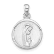 Sterling Silver Rhodium-plated Polished Mary Praying Pendant