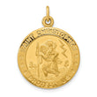 Sterling Silver Gold-plated Polished and Satin Saint Christopher Pendant