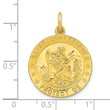 Sterling Silver Gold-tone Polished Solid Saint Christopher Medal Pendant