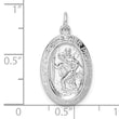Sterling Silver Rhodium-plated Polished Solid Saint Christopher Pendant