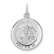 Sterling Silver Rhodium-plated Polished Solid Saint Michael Pendant