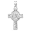 Sterling Silver Rhodium-plated Polished Solid St Michael Cross Pendant