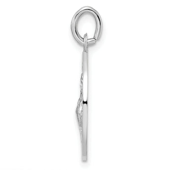 Sterling Silver Rhodium-plated Polished Solid Saint Francis Pendant