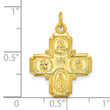 Sterling Silver Gold-tone Polished Solid Miraculous Medal Pendant