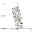 Sterling Silver Footprints on Textured Bar Charm