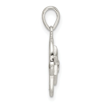 Sterling Silver Polished Chai in Star of David Hamsa Pendant