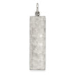 Sterling Silver Polished and Textured Solid Mezuzah w/Star of David Pendant