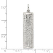 Sterling Silver Polished and Textured Solid Mezuzah w/Star of David Pendant
