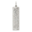 Sterling Silver Polished and Textured Solid Mezuzah w/Star of David Pendant