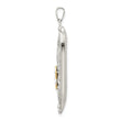 Sterling Silver Polished Solid Mezuzah w/Enameled Star of David Pendant