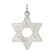 Sterling Silver Polished Textured Solid Star of David Pendant
