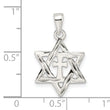Sterling Silver Polished and D/C Star of David w/Cross Pendant