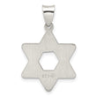 Sterling Silver Polsihed and Textured Solid Star of David Pendant