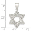 Sterling Silver Polsihed and Textured Solid Star of David Pendant
