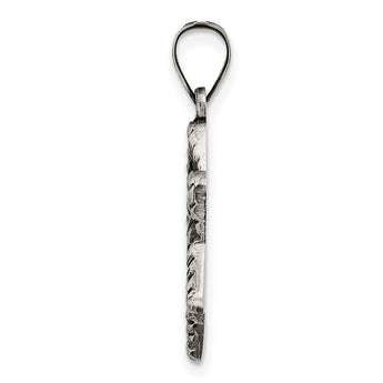 Sterling Silver Antiqued and Textured Solid Star of David Pendant