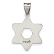 Sterling Silver Antiqued and Textured Solid Star of David Pendant