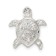 Sterling Silver Polished CZ Turtle Chain Slide