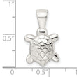 Sterling Silver Polished & Textured Turtle Pendant