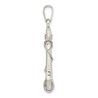 Sterling Silver Polished 3D Anchor Pendant