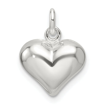 Sterling Silver Polished Puffed Heart Pendant