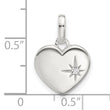Sterling Silver E-coated CZ Heart Pendant