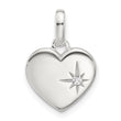 Sterling Silver E-coated CZ Heart Pendant