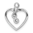 Sterling Silver Rhodium-plated with CZ Open Heart Slide Pendant