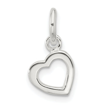 Sterling Silver Polished Open Heart Pendant