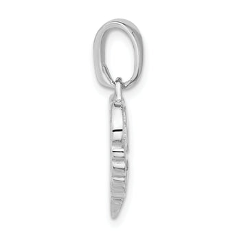 Sterling Silver Rhodium-plated Polished Hollow Love Pendant