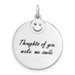 Sterling Silver Rh-plated Enameled THOUGHTS OF YOU.. Pendant