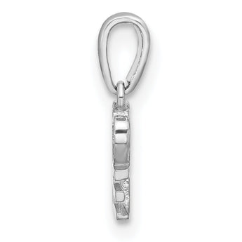 Sterling Silver Rhodium-plated CZ LOVE Pendant
