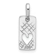 Sterling Silver Rhodium-plated Rectangle Cutout Heart Pendant