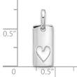 Sterling Silver Rhodium-plated Rectangle Cutout Heart Pendant