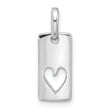 Sterling Silver Rhodium-plated Rectangle Cutout Heart Pendant
